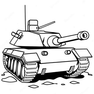 Gepantserde Tank Op Het Slagveld Kleurplaat 62223-13718