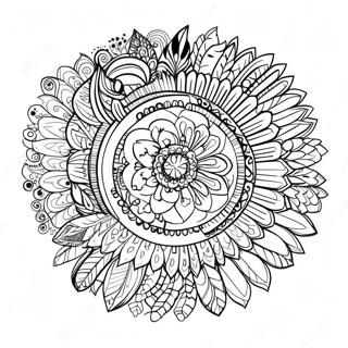 Boho Veer Mandala Kleurplaat 62698-13849