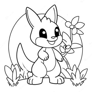 Schattige Lucario Met Bloemen Kleurplaat 62790-13870