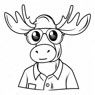 Cartoon Eland Met Zonnebril Kleurplaat 63432-14057