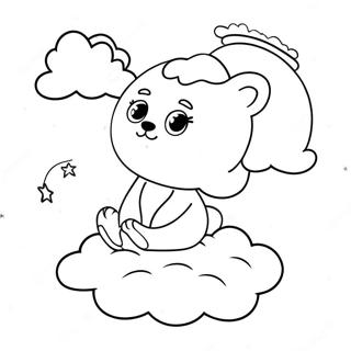 Slaperige Beanie Boo Op Een Wolk Kleurplaat 63530-14083