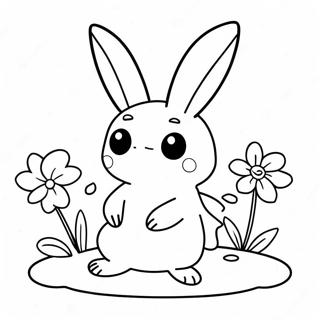 Schattige Mimikyu Met Bloemen Kleurplaat 64061-14210