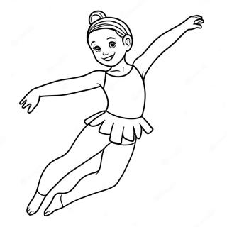 Vrolijke Gymnast In Leotard Kleurplaat 64537 13638