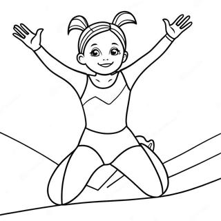 Vrolijke Gymnast In Leotard Kleurplaat 64537 13639