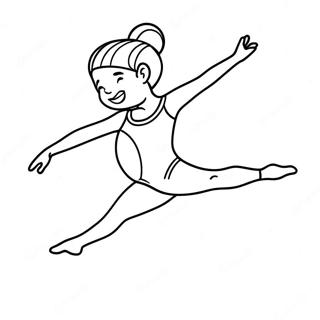 Vrolijke Gymnast In Leotard Kleurplaat 64537 13640