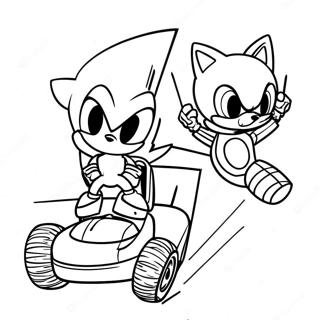 Metal Sonic Racet Tegen Tails Kleurplaat 64706 13839