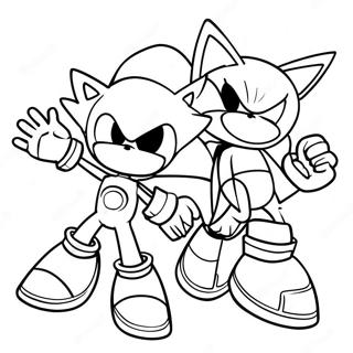 Metal Sonic Racet Tegen Tails Kleurplaat 64706 13840