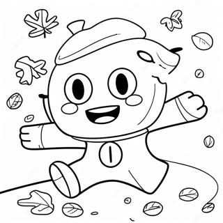 Speels Fall Guys Personage Glijden Kleurplaat 64909 14003