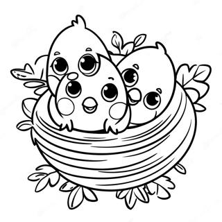 Gelukkige Baby Vogels In Nest Kleurplaat 656 1549