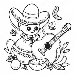 Kleurplaat Van Een Kleurrijke Mexicaanse Fiesta 66720-14589