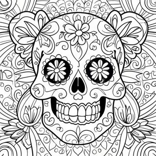 Kleurplaat Van Een Mexicaans Suikerschedel 66723 14603