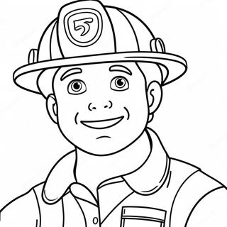 Kleurplaat Van Vriendelijke Brandweerman 66902-14630