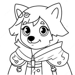 Schattig Wolf Anime Meisje Kleurplaat 67614-14792