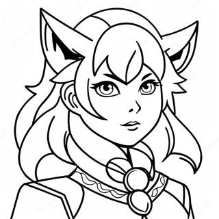 Fierce Wolf Anime Meisje Kleurplaat 67615-14795