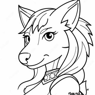 Fierce Wolf Anime Meisje Kleurplaat 67615-14796