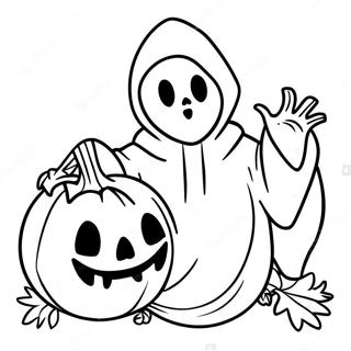 Ghostface Met Een Enge Pompoen Kleurplaat 67887 14856
