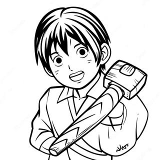 Nobara Kugisaki Met Hamer Kleurplaat 68863-15082