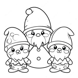 Schattige Kleurplaat Van Kerstgnomen 71221-15594