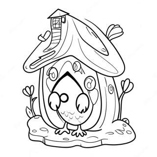 Dromerige Uil Huis Kleurplaat 71316 15621