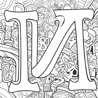 Levendige Gangster Graffiti Letters Kleurplaat 71405 15642