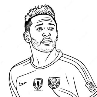 Neymar In Actie Kleurplaat 71883-15757