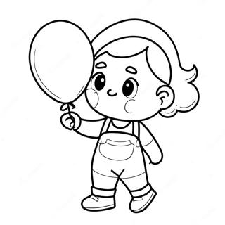 Lief Meisje Met Een Ballon Kleurplaat 72085-15917