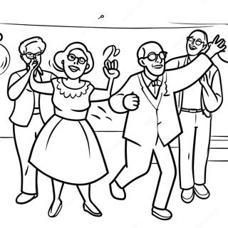 Senioren Dansen Op Feest Kleurplaat 72314-16097