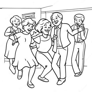 Senioren Dansen Op Feest Kleurplaat 72314-16098