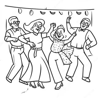 Senioren Dansen Op Feest Kleurplaat 72314-16099