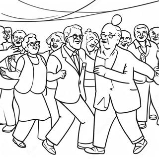 Senioren Dansen Op Feest Kleurplaat 72314-16100