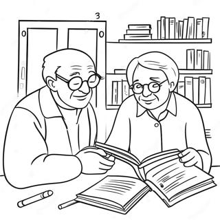 Senioren Lezen Boeken Kleurplaat 72315-16102