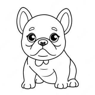 Schattige Franse Bulldog Puppy Kleurplaat 72337-16110