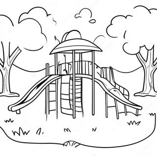 Kleurrijke Speeltuin Scene Kleurplaat 72362-16130