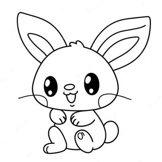 Speelse Kawaii Anime Konijn Kleurplaat 72390-16159
