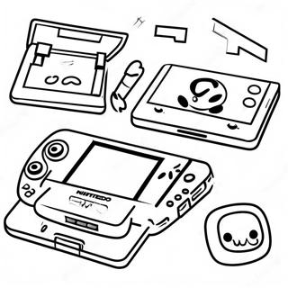 Nintendo Switch Met Een Kleurrijke Spellenbibliotheek Kleurplaat 72417-16182