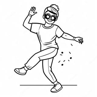 Grappige Tiktok Danser Kleurplaat 72440-16191