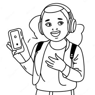 Tiktok Influencer In Actie Kleurplaat 72443-16202