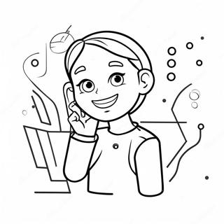 Tiktok Influencer In Actie Kleurplaat 72443-16203