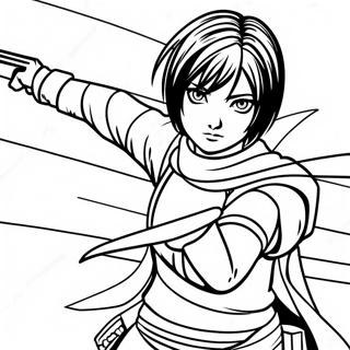 Mikasa Ackerman In Gevecht Kleurplaat 72596-16314