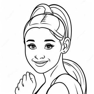 Ariana Grande Met Paardenstaart Kleurplaat 72622-16338