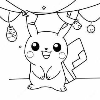 Pikachu Met Kerstverlichting Kleurplaat 72673-16376