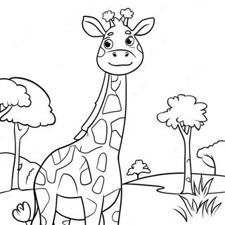 Giraffe Met Kleurrijke Vlekken Kleurplaat Kleurplaten