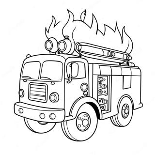 Schattige Brandweerwagen Kleurplaat 73293 16855