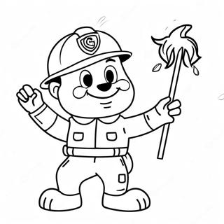 Vriendelijke Mascotte Voor Brandveiligheid Kleurplaat 73294-16858