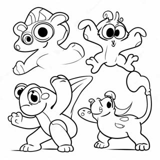 Goo Jit Zu Rekbare Personages Kleurplaat 73445-16973