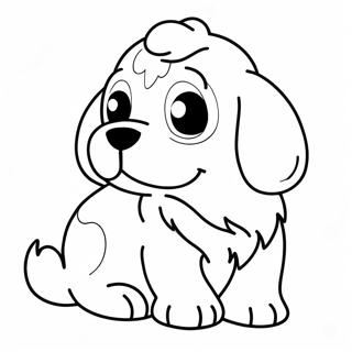 Schattige Fluffy Puppy Kleurplaat 73521-17029