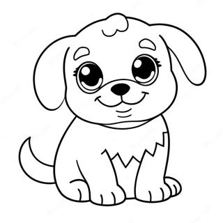 Schattige Fluffy Puppy Kleurplaat 73521-17030