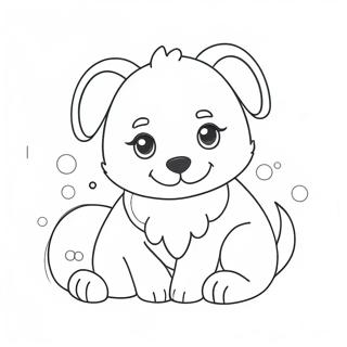 Schattige Fluffy Puppy Kleurplaat 73521-17031