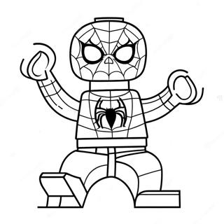 Lego Spiderman In Een Dynamische Houding Kleurplaat 73651-17138