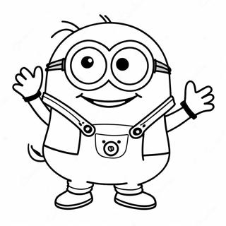 Grappige Minion Die Danst Kleurplaat 7371-2075